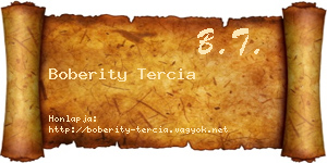 Boberity Tercia névjegykártya